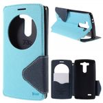 LG G3S Roar Korea Modische Leder Case Hülle mit kleinem Fenster - hellblau