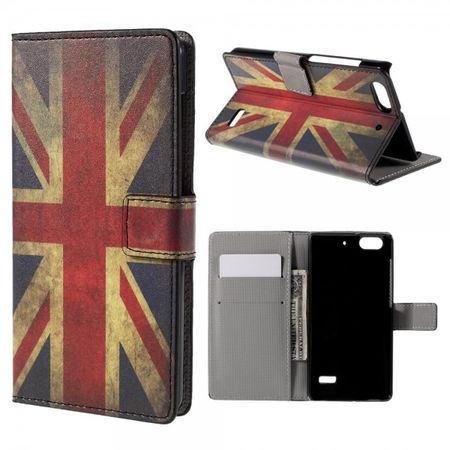 Huawei Honor 4C Leder Case Hülle mit UK Flagge im Retrolook