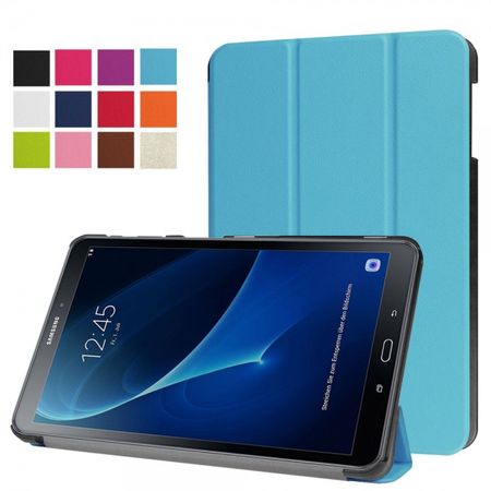 Samsung Galaxy Tab A 10.1 (2016) Dreifach faltbare Leder Smart Case Hülle - hellblau