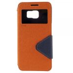 Galaxy S6 Edge Plus Roar Korea Modische Leder Case Hülle mit kleinem Fenster - orange