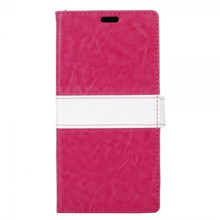 Stylus 2/G Stylo 2 Zweifarbige Crazy Horse Leder Cover Hülle mit Kreditkartenslots - rosa