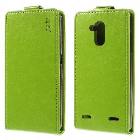 ZTE Blade V7 Lite Vertikale Crazy Horse Leder Flip Cover Hülle - grün