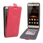 Huawei Y5 II/Y5 2 Vertikale Crazy Horse Leder Case Hülle mit Kreditkartenslot - rosa