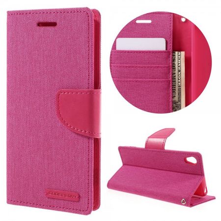 Goospery - Sony Xperia XA Hülle - Handy Bookcover - Canvas Diary Series - pink