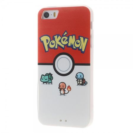 iPhone SE/5S/5 Elastische Plastik Cover Gummihülle mit Pokeball und kleinen Pokemons