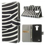 LG G3 Magnetische Leder Flip Case Hülle mit Zebrastreifen