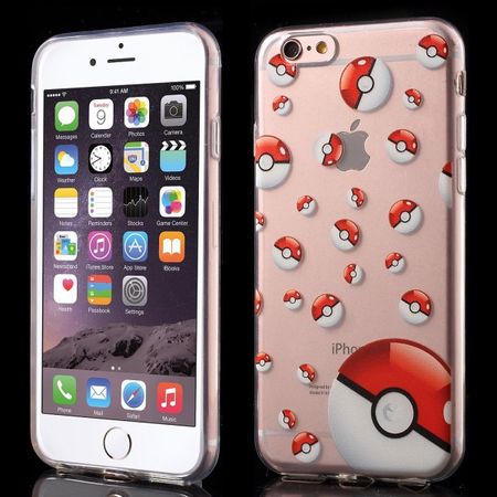 iPhone 6/6S Elastische Plastik Case Gummi Hülle mit vielen Pokebällen