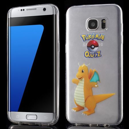 Samsung Galaxy S7 Edge Elastische, dünne Plastik Cover Gummihülle mit Pokemon Dragoran