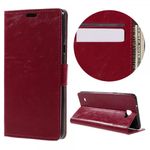 LG X5 Schicke Crazy Horse Leder Case Hülle mit Standfunktion und Kreditkartenslots - rot