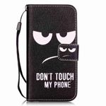 iPhone SE (2022) / SE (2020) / 8 / 7 Leder Cover Handy Hülle mit fiesem Smiley und Spruch