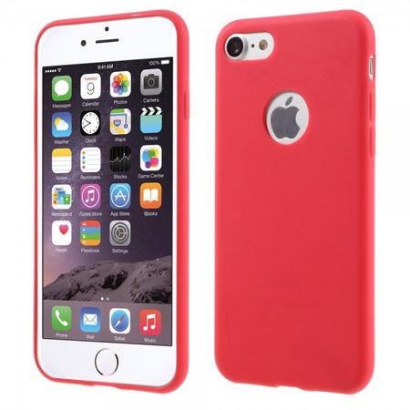 Handyhülle für iPhone SE (2022) / SE (2020) / 8 / 7 - TPU Soft Case - ultradünn und gummierte Oberfläche - rot