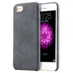 USAMS - Case für iPhone 8 Plus / 7 Plus - Handyhülle aus Plastik und Leder - Crazy Horse Textur - dunkelgrau