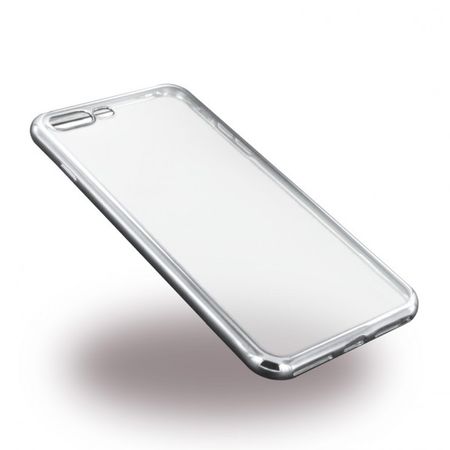 UreParts - iPhone 8 Plus / 7 Plus Handy Hülle - TPU Soft Case - mit Galvanik Look - silber