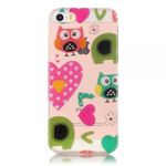 Hülle für iPhone SE/5S/5 - TPU Soft Case - Eulen und Herze