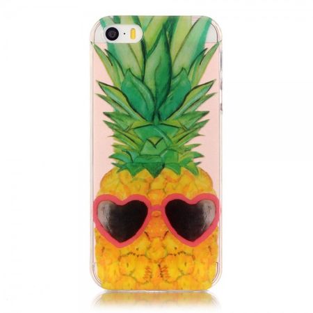 Hülle für iPhone SE/5S/5 - TPU Soft Case - Ananas und Sonnenbrille