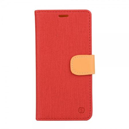 Asus Zenfone Go Hülle - Handy Case aus Leder - mit Leinentextur und Standfunktion - rot