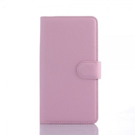 ZTE Blade L3 Handy Hülle - Case aus Leder - mit Litchitextur und Standfunktion - pink