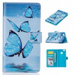 Hülle für Huawei P9 Lite - Case aus Leder - wunderschöne, blaue Schmetterlinge