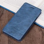 Mofi - Samsung Galaxy C7 Hülle - Flip Case aus Leder - mit Kreditkartenslots - blau