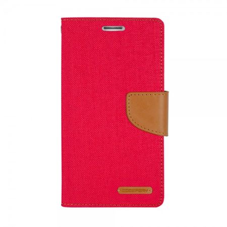 Goospery - Hülle für LG Stylus 2/G Stylo 2 - Bookcover- Canvas Diary Series - rot/camel