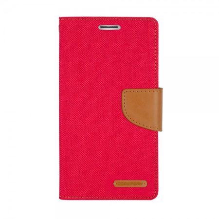 Goospery - Hülle für Samsung Galaxy J5 - Bookcover- Canvas Diary Series - rot/camel