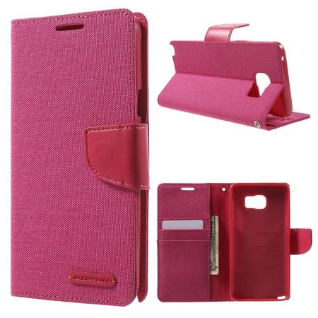 Goospery - Hülle für Samsung Galaxy Note 5  - Bookcover- Canvas Diary Series - pink/pink