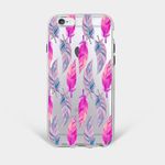 iPhone 6 Plus/6S Plus Handyhülle - TPU Soft Case - pinke Federn