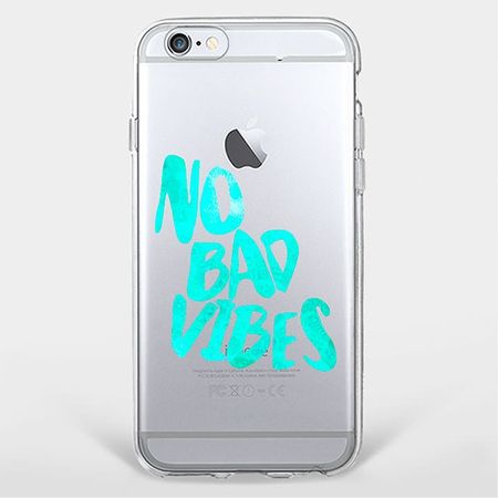 iPhone 6 Plus/6S Plus Handyhülle - TPU Soft Case - Spruch "No bad vibes"