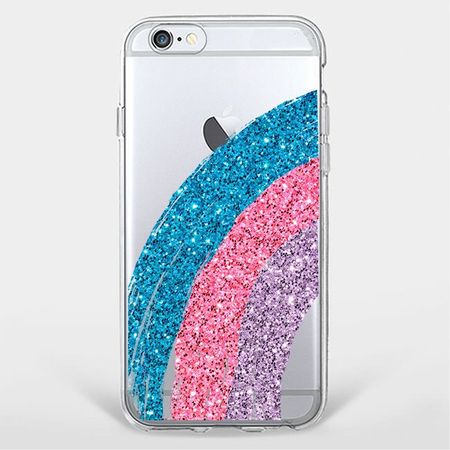 iPhone 6 Plus/6S Plus Handyhülle - TPU Soft Case - Glitzernder Regenbogen