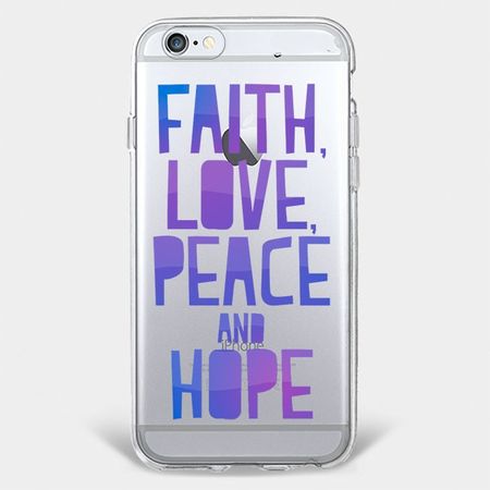 iPhone 5/5S/SE Handyhülle - TPU Soft Case - Mit Spruch "Faith, Love, Peace and Hope"