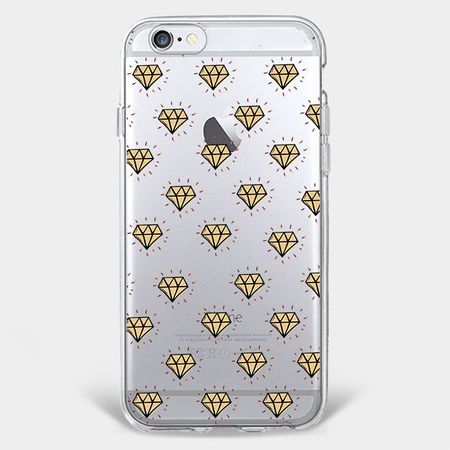 iPhone SE (2022) / SE (2020) / 8 / 7 Handyhülle - TPU Soft Case - gelbe Diamanten