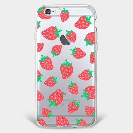 iPhone 6 Plus/6S Plus Handyhülle - TPU Soft Case - Erdbeeren