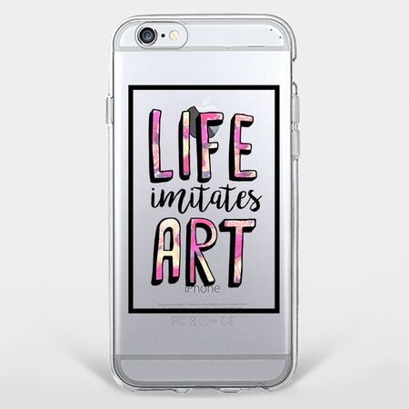 Samsung Galaxy S4 Handyhülle - TPU Soft Case - mit Spruch "Life imitates Art"