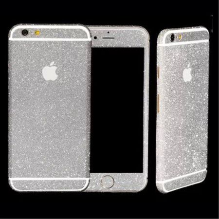 iPhone 6 Plus/6S Plus Skin 3D Full Body Sticker Aufkleber - glitzernd - silber