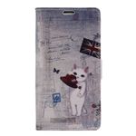 Huawei Y6 II/Honor 5A Handyhülle - Case aus Leder - mit Standfunktion - Katze und UK Flagge