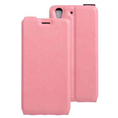 Case für Huawei Y6 II/Honor 5A - Crazy Horse Leder Handyhülle - vertikal und mit Kreditkartenslots - pink