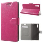 Handy Case für Sony Xperia XZ/XZs - Crazy Horse Leder Hülle - mit Kreditkartenslots - rosa