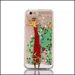 iPhone SE (2022) / SE (2020) / 8 / 7 Handyhülle - Glitzerndes Case aus Hartplastik - Weihnachtsmotiv - Giraffe