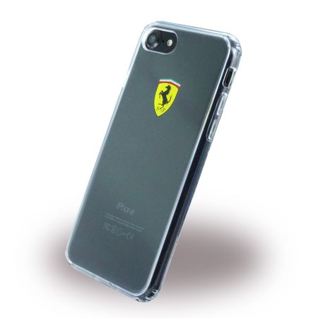 Ferrari - Handyhülle für iPhone SE (2022) / SE (2020) / 8 / 7 - Case aus Silikon - Racing Shield - FEHCP7TR1 - transparent