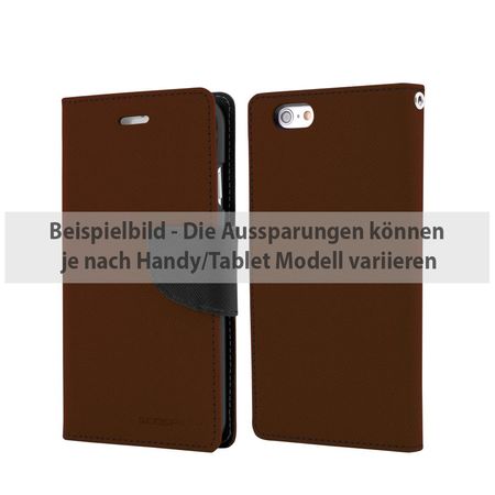 Goospery - Sony Xperia X Hülle - Handy Bookcover - Fancy Diary Series - braun/schwarz