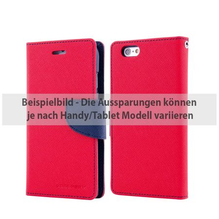 Goospery - Sony Xperia XA Hülle - Handy Bookcover - Fancy Diary Series - rot/navy