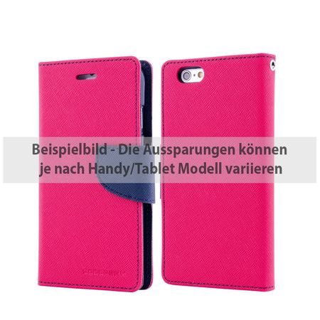 Goospery - Sony Xperia XA Hülle - Handy Bookcover - Fancy Diary Series - pink/navy