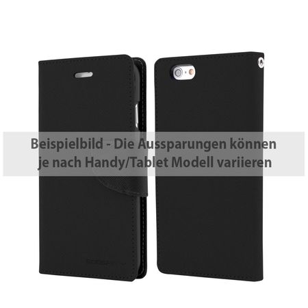 Goospery - Samsung Galaxy Tab A 7.0 Hülle - Tablet Bookcover - Fancy Diary Series - schwarz