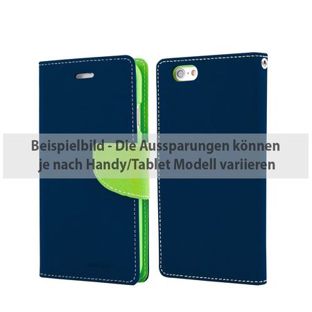 Goospery - iPad Air Hülle - Tablet Bookcover - Fancy Diary Series - navy/lime