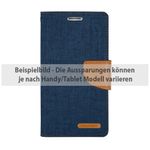 Goospery - Hülle für Sony Xperia X Performance - Bookcover- Canvas Diary Series - navy/camel