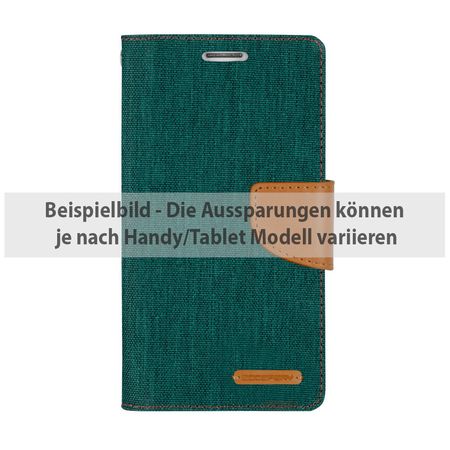 Goospery - Hülle für Sony Xperia X Performance - Bookcover- Canvas Diary Series - grün/camel