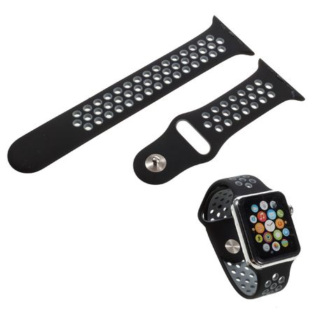 Apple Watch (49/45/44/42mm) Silikon Armband - gelocht - schwarz