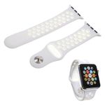 Apple Watch (49/45/44/42mm) Silikon Armband - gelocht - grau/weiss