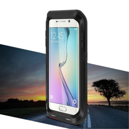 Love Mei - Galaxy S6 Edge - Ultrarobuste Metall Hülle - Powerful Series - schwarz