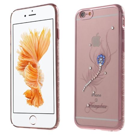 Kingxbar - iPhone 6 Plus/6S Plus Hülle - Case aus Plastik und Swarovski Steinen - Pfauenfeder